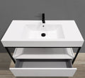 39" Freestanding Industrial Style Black Metal Frame Vanity