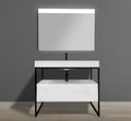 39" Freestanding Industrial Style Black Metal Frame Vanity