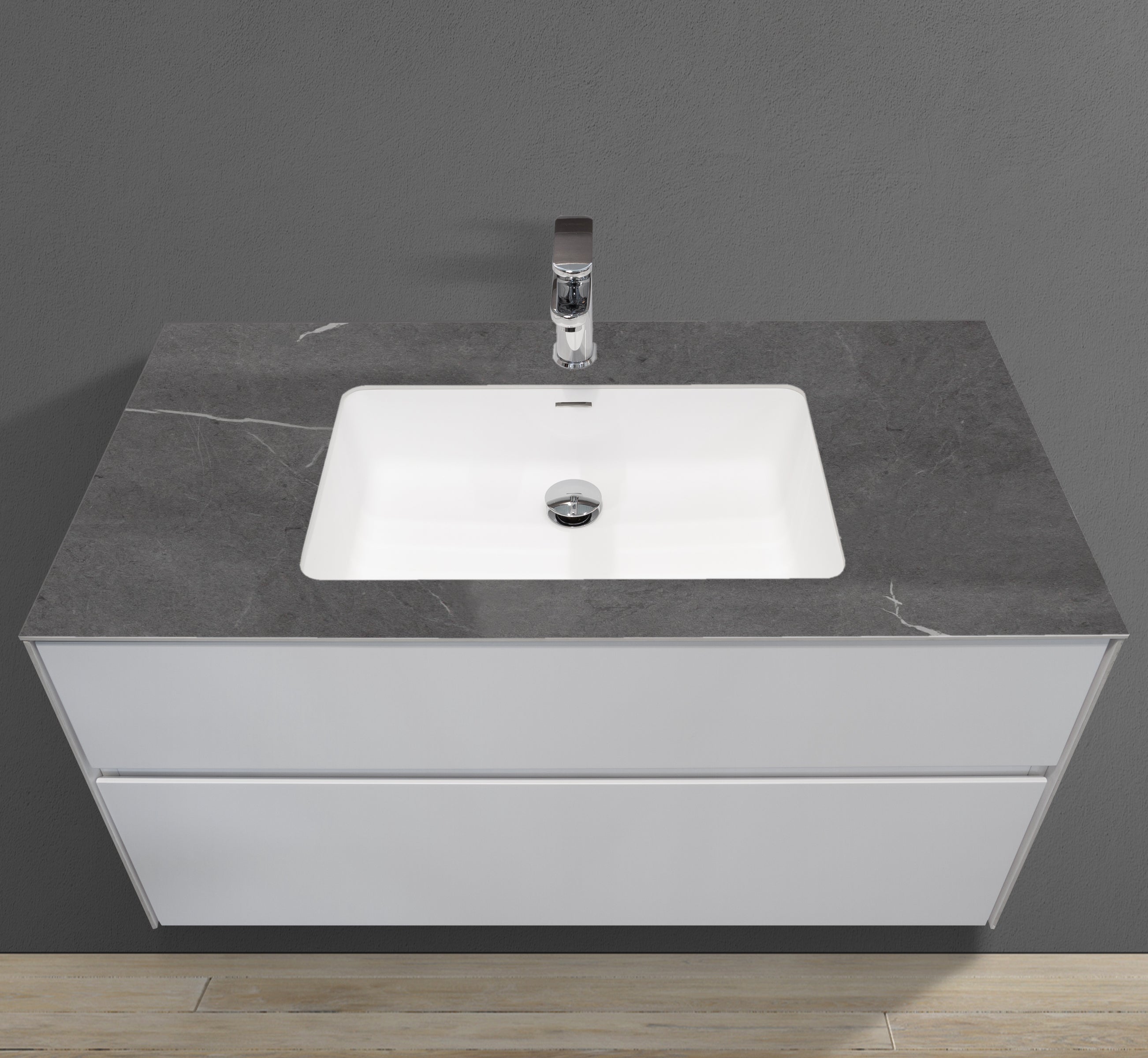 40" Wall Mounted Bathroom Vanity with Porcelain Countertop