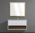 39" Wall-Mounted Melamine Vanity with Shadow Box