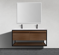 47" Wall-Mounted Modern Melamine Black Frame Vanity