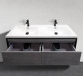 47" Wall-Mounted Modern Melamine Black Frame Vanity