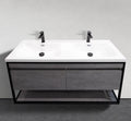 47" Wall-Mounted Modern Melamine Black Frame Vanity
