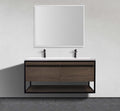 47" Wall-Mounted Modern Melamine Black Frame Vanity