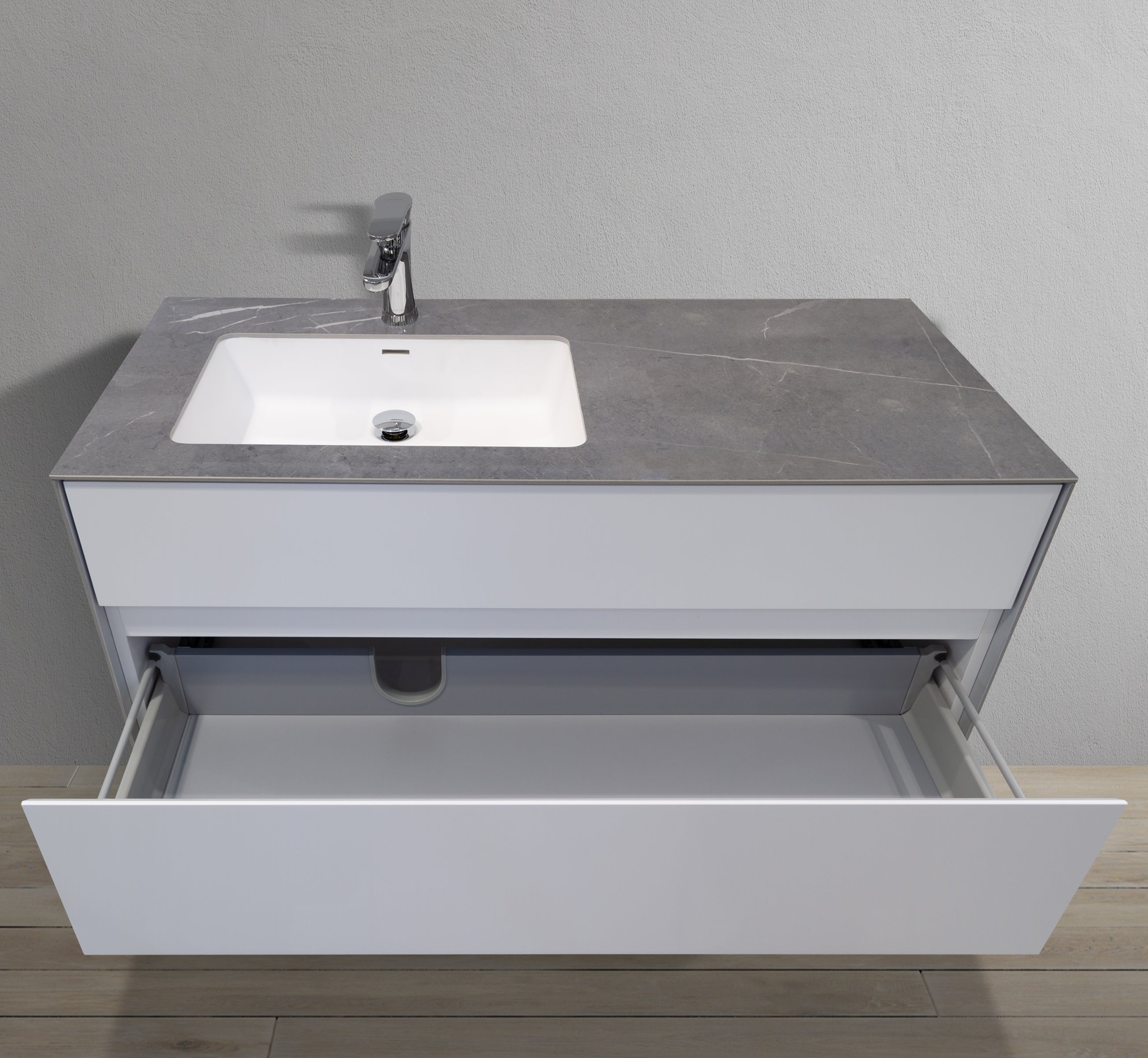 47" Wall Mounted Vanity with Porcelain Countertop