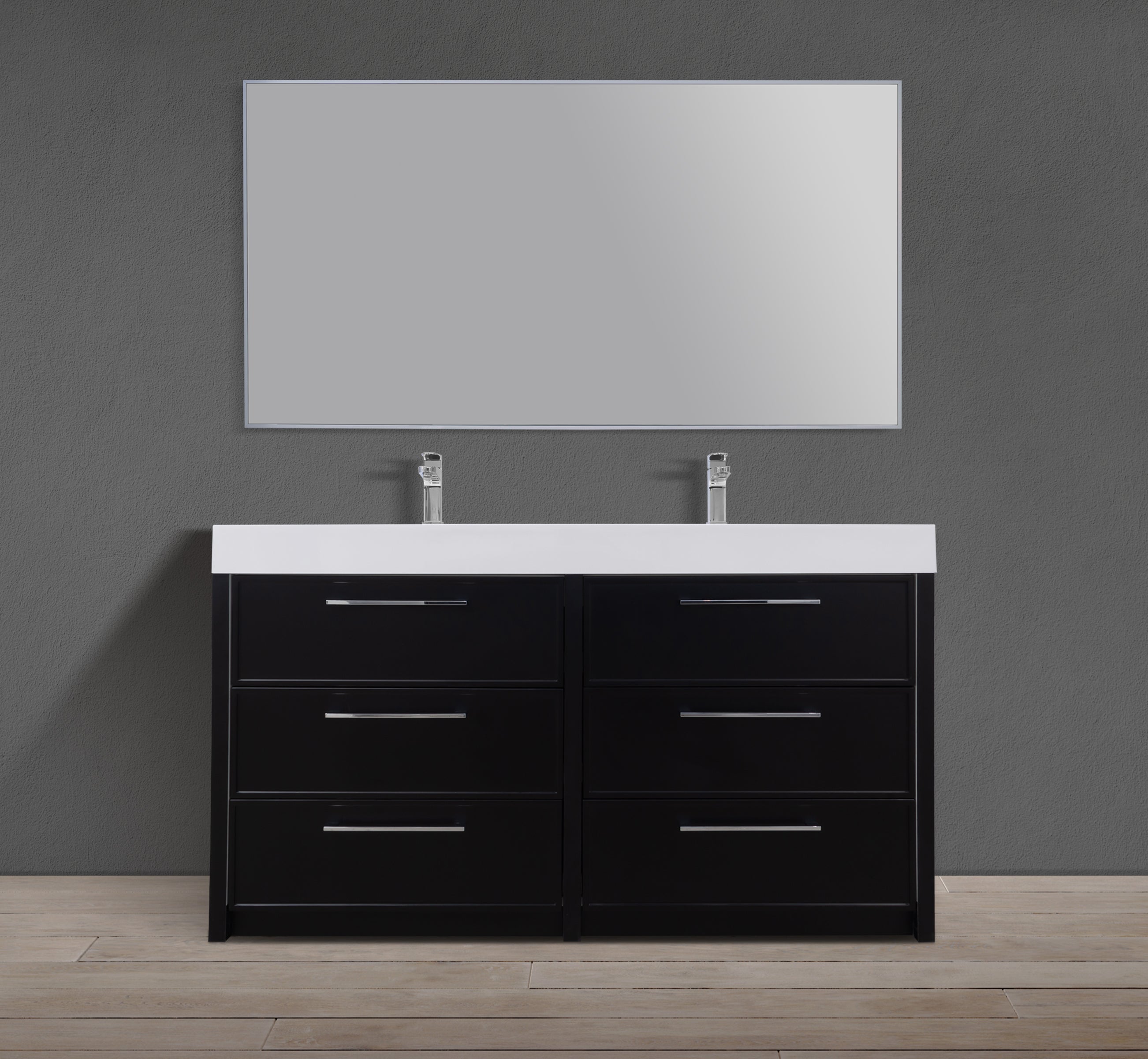 60" Freestanding MDF Vanity With Acrylic Countertop