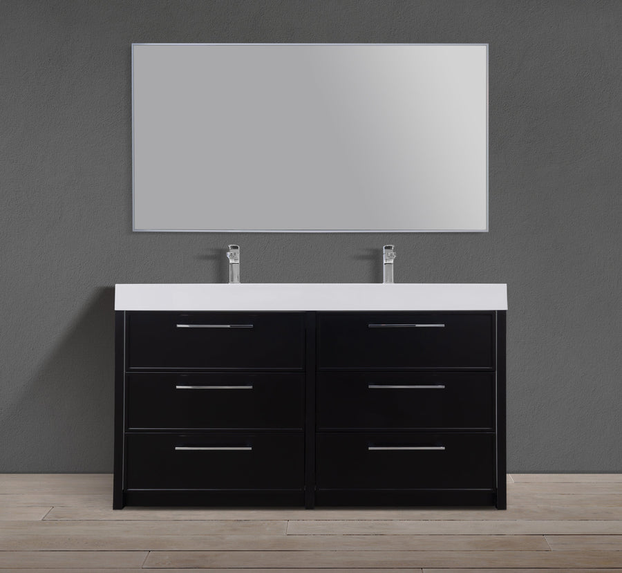 60" Freestanding MDF Vanity With Acrylic Countertop