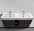 59" Wall-Mounted Double Sink Melamine Modern Vanity