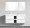 59" Wall-Mounted Double Sink Melamine Modern Vanity
