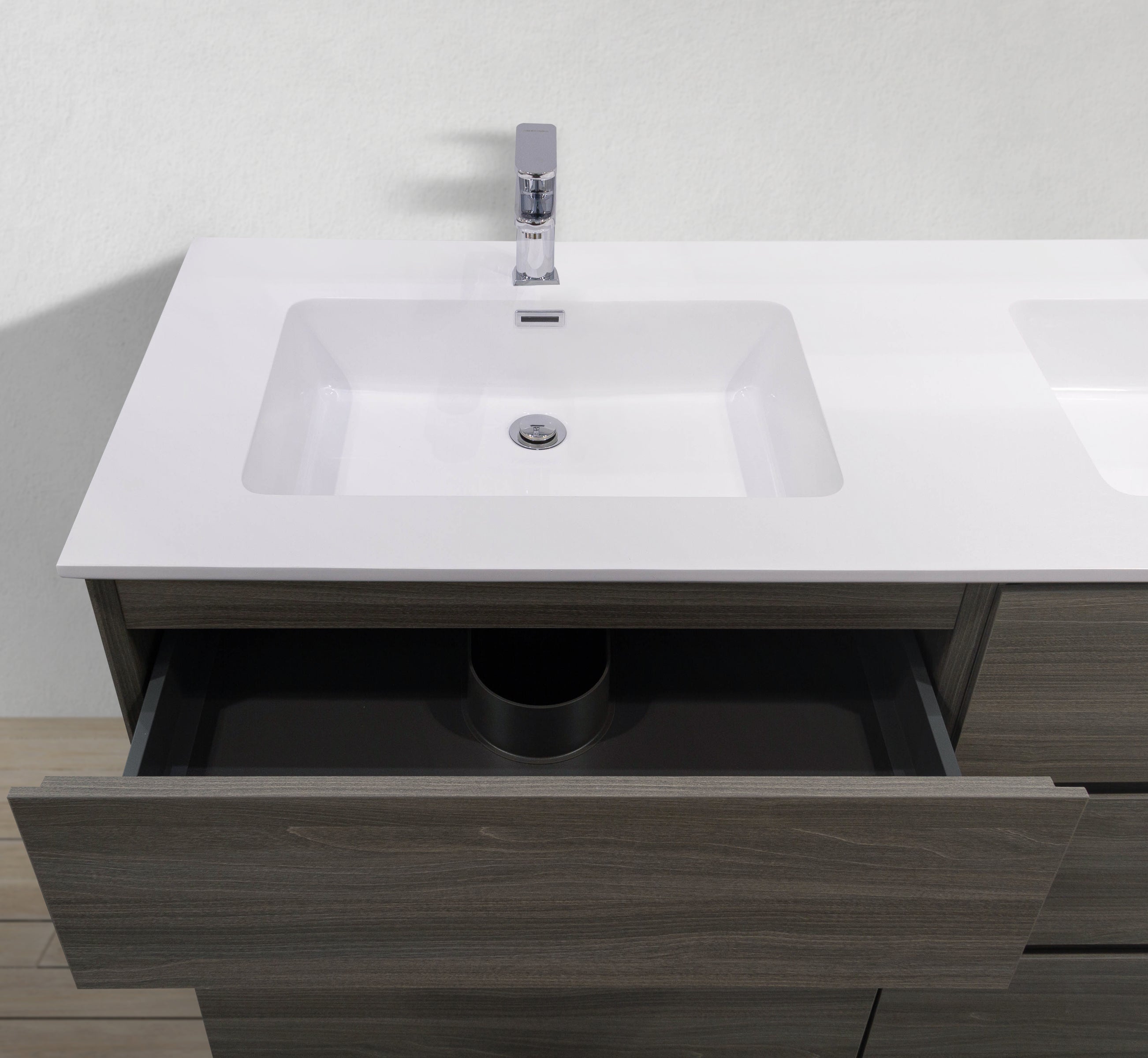 60" Freestanding Modern Vanity with Textured Countertop