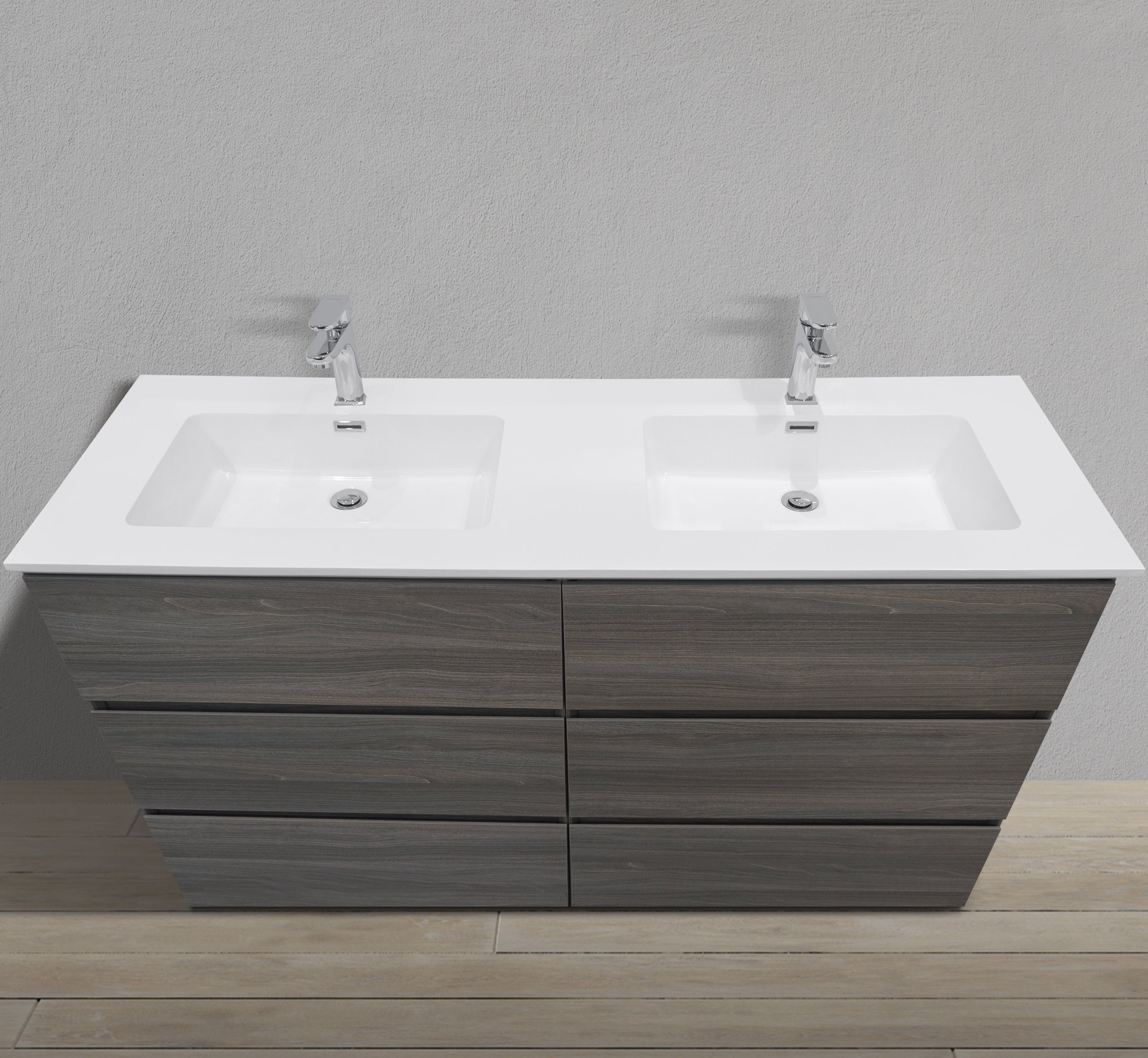 60" Freestanding Modern Vanity with Textured Countertop