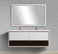 63" Wall-Mounted Melamine Vanity with Shadow Box