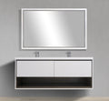 63" Wall-Mounted Melamine Vanity with Shadow Box