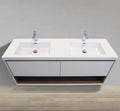 63" Wall-Mounted Melamine Vanity with Shadow Box