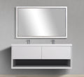 63" Wall-Mounted Melamine Vanity with Shadow Box