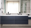 71" Wall-Mounted MDF Vanity with Solid Surface Countertop