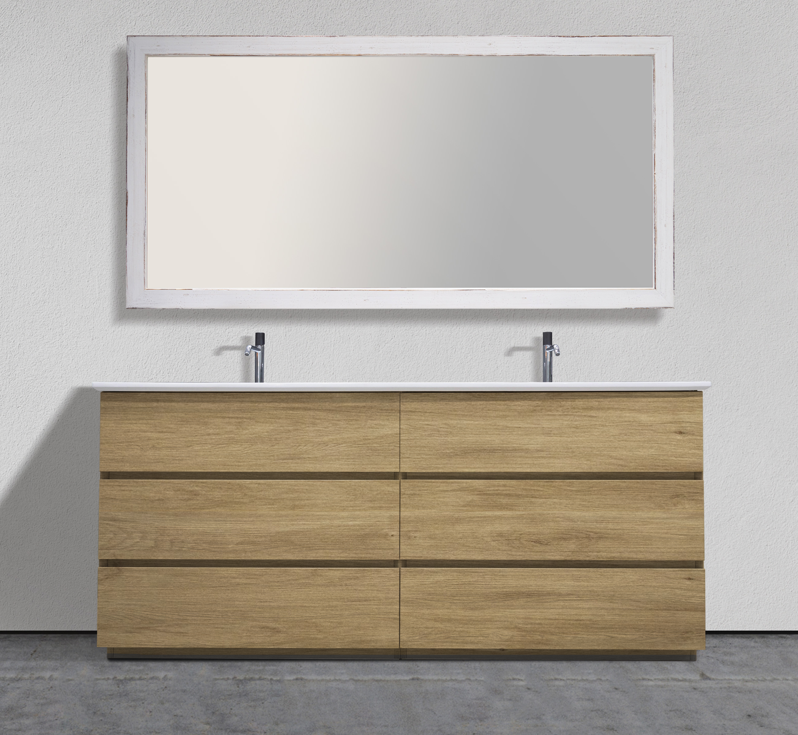 74" Freestanding Modern Vanity with Textured Countertop