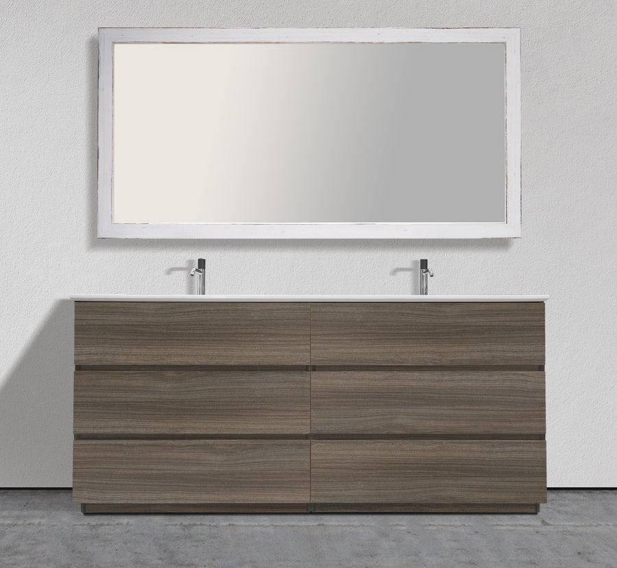 74" Freestanding Modern Vanity with Textured Countertop