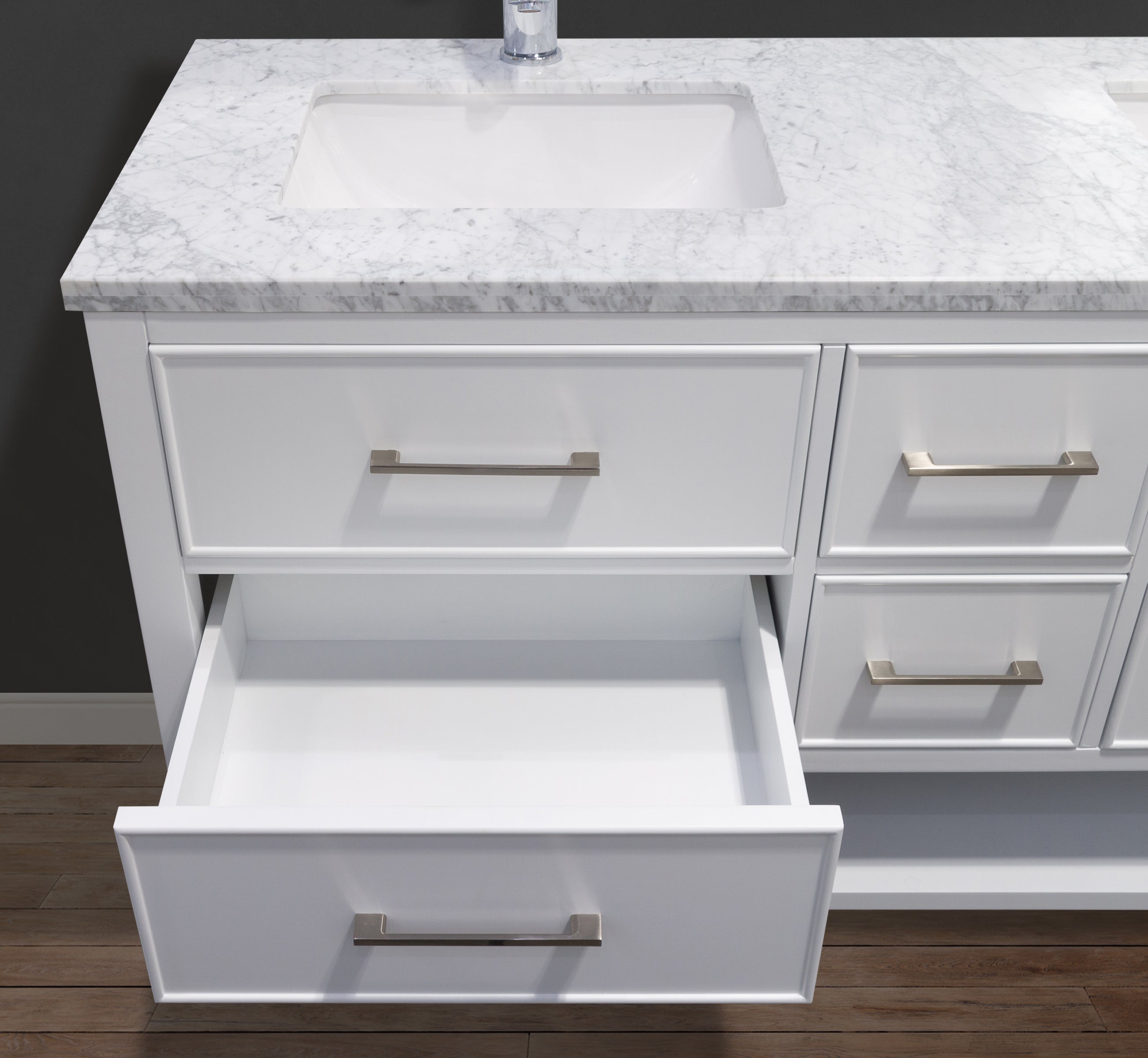 60" Open Bottom Transitional Vanity Without Countertop