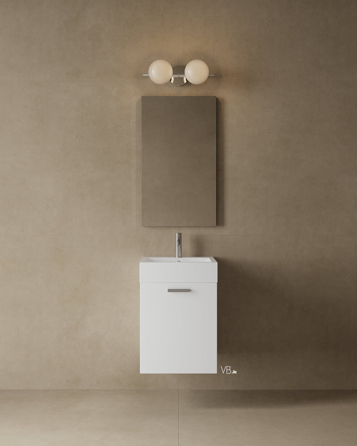 18" Wall-Mounted Modern Melamine Vanity