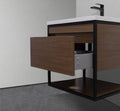 24" Wall-Mounted Modern Melamine Black Frame Vanity