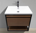 24" Wall-Mounted Modern Melamine Black Frame Vanity
