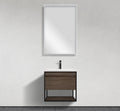 24" Wall-Mounted Modern Melamine Black Frame Vanity