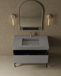 39"  Metal Frame Integrated I-Stone Sink Vanity