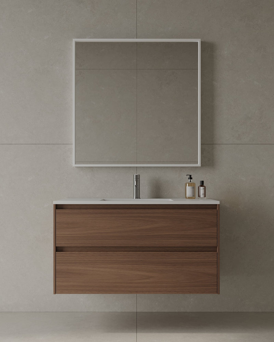 39" Wall Mounted Melamine Vanity With Acrylic Countertop