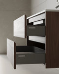 39" Wall Mounted Melamine Vanity With Acrylic Countertop