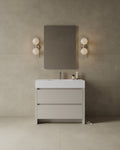 39" Freestanding Melamine Vanity With Solid Surface Basin