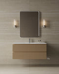 47" Wall-Mounted Wood Veneer Vanity With Solid Surface Basin