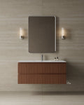 47" Wall-Mounted Wood Veneer Vanity With Solid Surface Basin