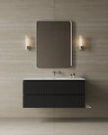 47" Wall-Mounted Wood Veneer Vanity With Solid Surface Basin