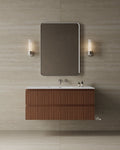47" Wall-Mounted Wood Veneer Vanity With Solid Surface Basin