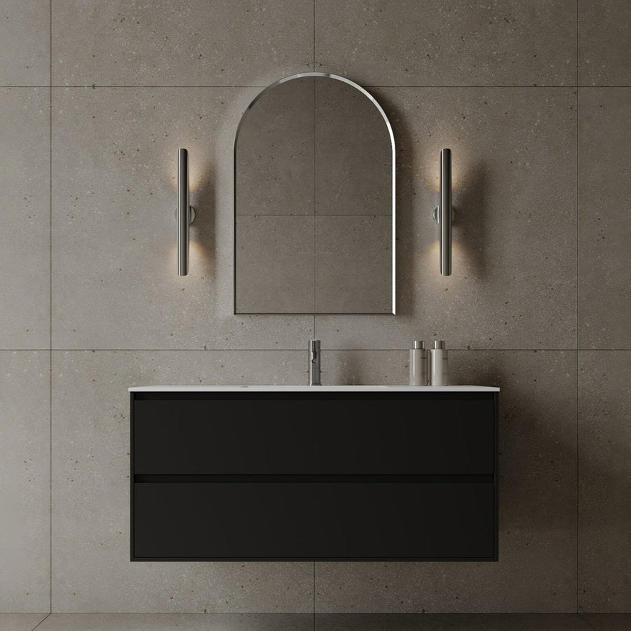 47" Wall-Mounted MDF Vanity with Solid Surface Countertop