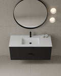 47" Wall-Mounted MDF Fluted Vanity With Acrylic Countertop