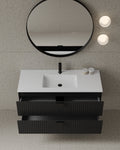 47" Wall-Mounted MDF Fluted Vanity With Acrylic Countertop