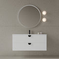 47" Wall-Mounted MDF Fluted Vanity With Acrylic Countertop