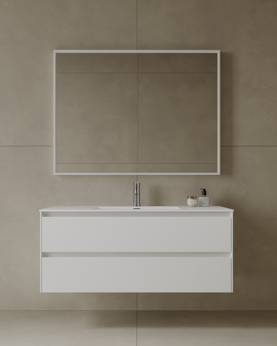 47" Wall Mounted Melamine Vanity With Acrylic Countertop