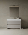 47" Freestanding Melamine Vanity With Solid Surface Basin