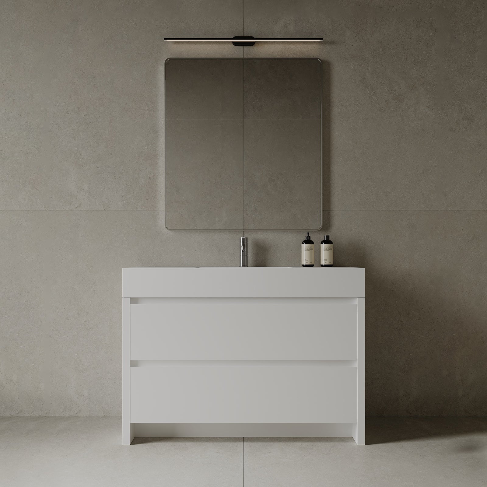 47" Freestanding Melamine Vanity With Solid Surface Basin