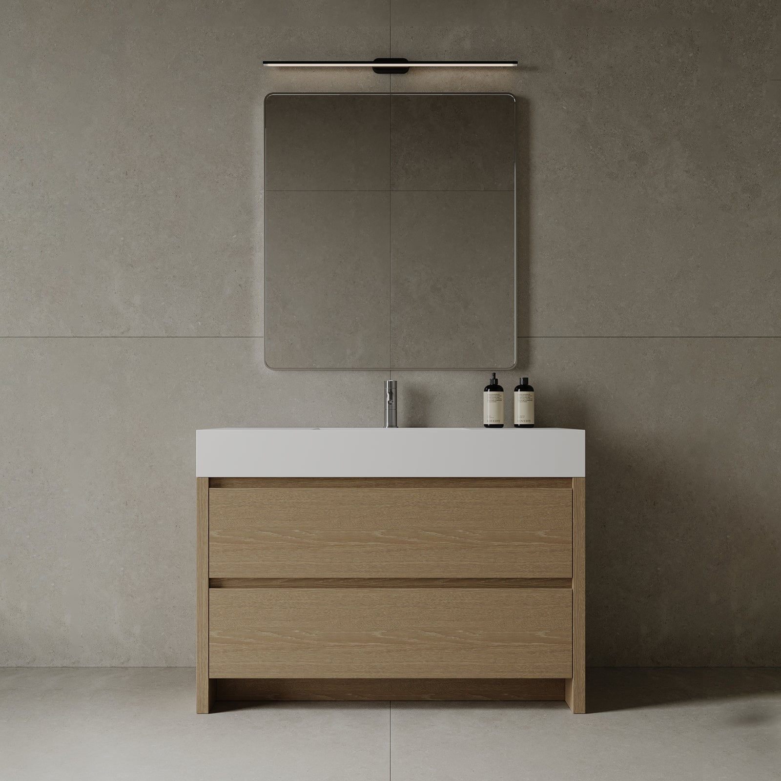 47" Freestanding Melamine Vanity With Solid Surface Basin