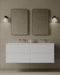 55" Wall-Mounted MDF Vanity with Solid Surface Countertop