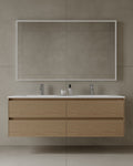 59" Wall Mounted Melamine Vanity With Acrylic Countertop