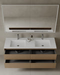 59" Wall Mounted Melamine Vanity With Acrylic Countertop
