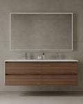 59" Wall Mounted Melamine Vanity With Acrylic Countertop