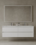 59" Wall Mounted Melamine Vanity With Acrylic Countertop
