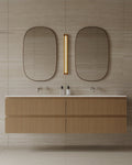 72" Wall-Mounted Wood Veneer Vanity With Solid Surface Basin