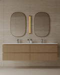 72" Wall-Mounted Wood Veneer Vanity With Solid Surface Basin